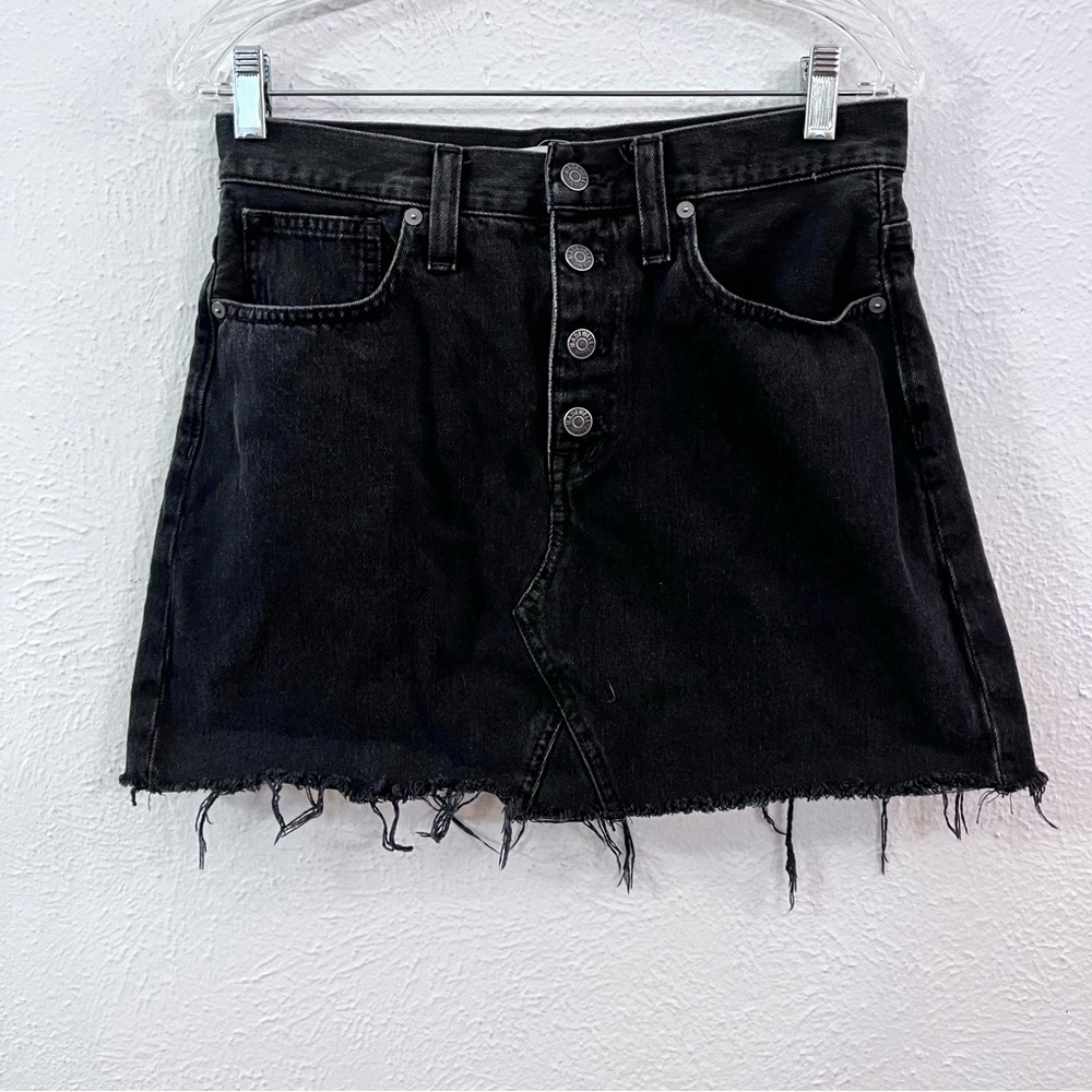 Madewell Black Denim Mini Skirt